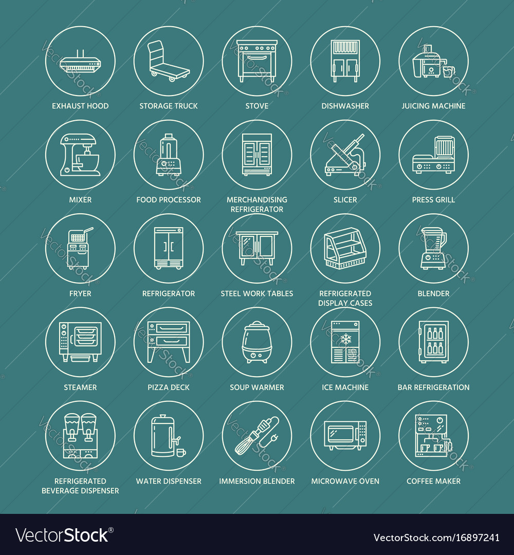 Professional Kitchen Equipment Icons
