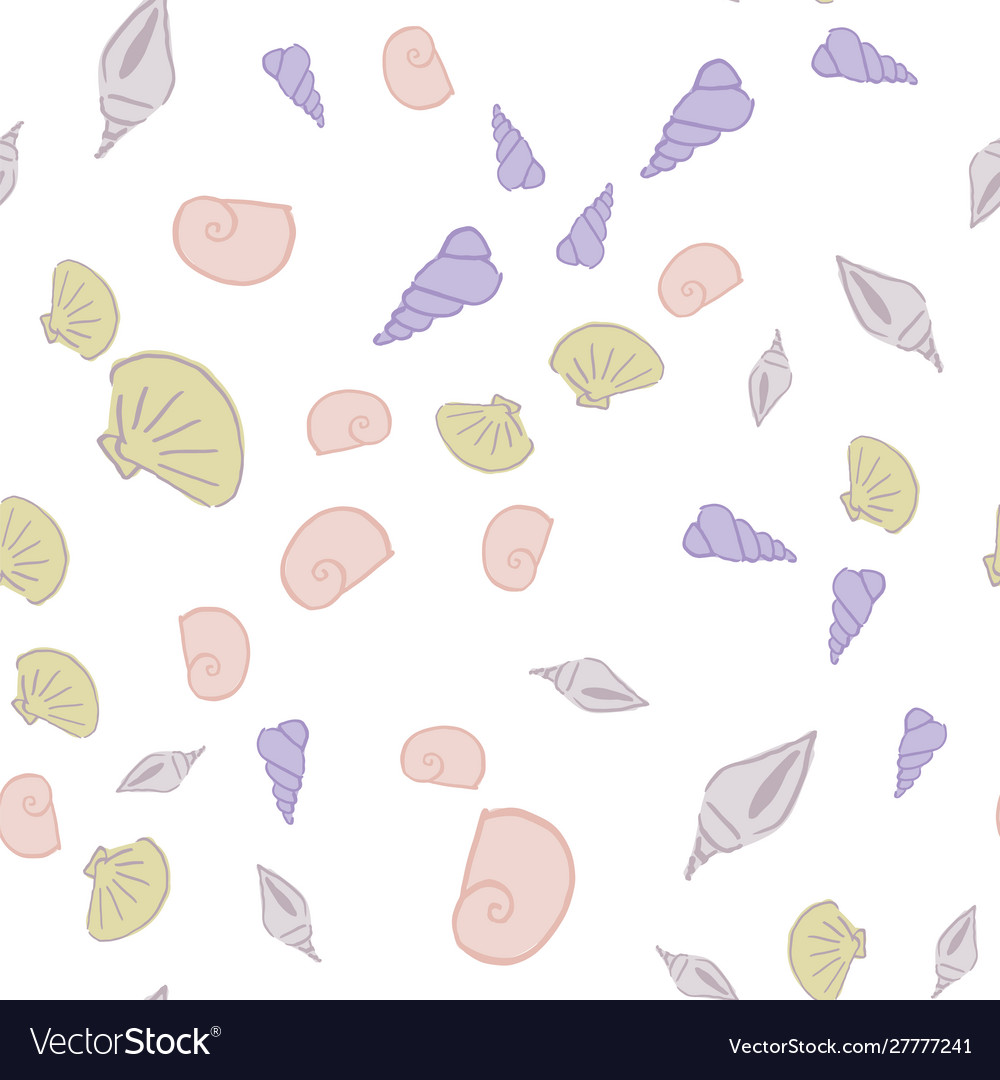 Sea shells seamless pattern design Vector Image Sea shells seamless pattern design
