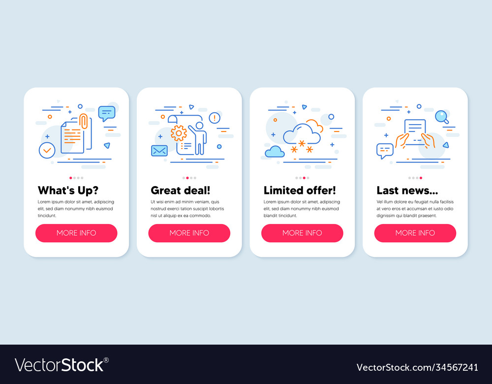 Set science icons such as document attachment vector image Set science icons such as document attachment