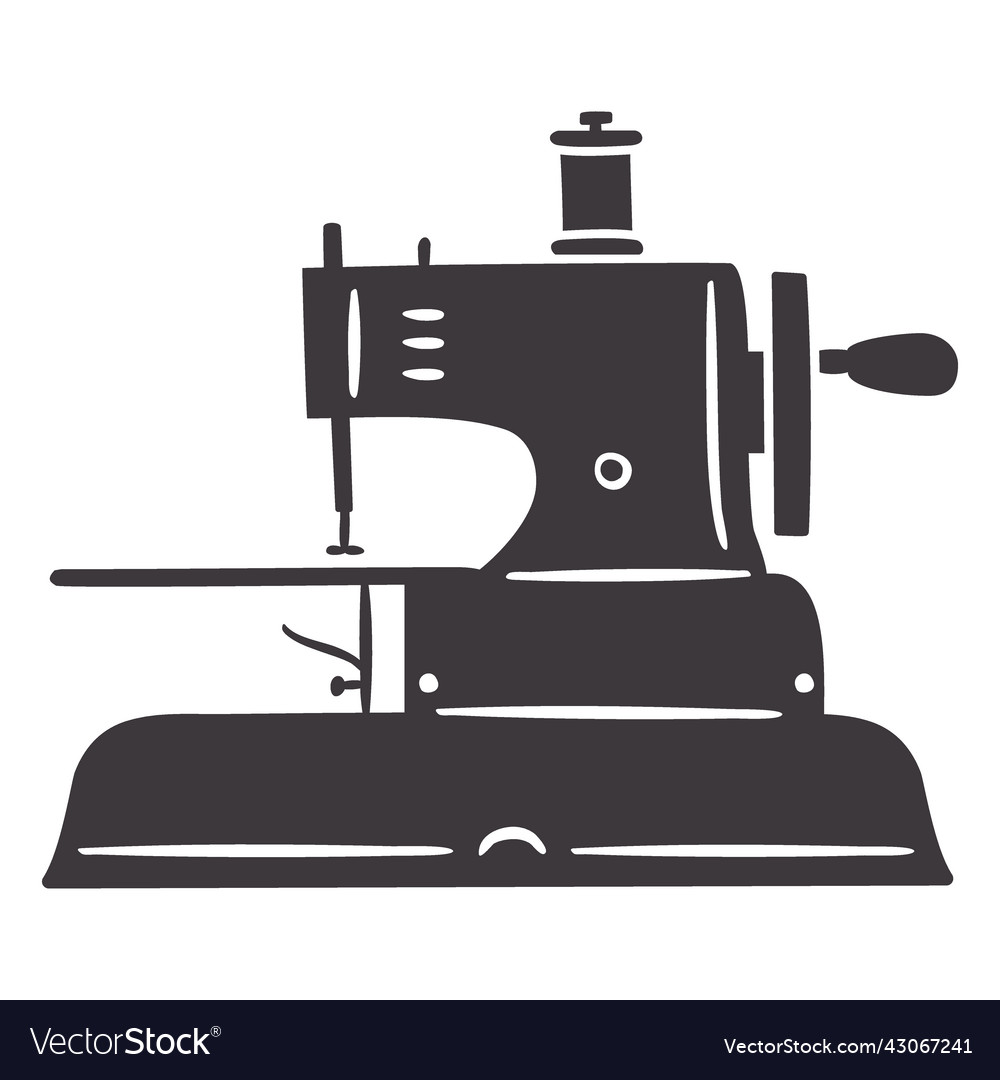 Sewing machine vintage small Royalty Free Vector Image