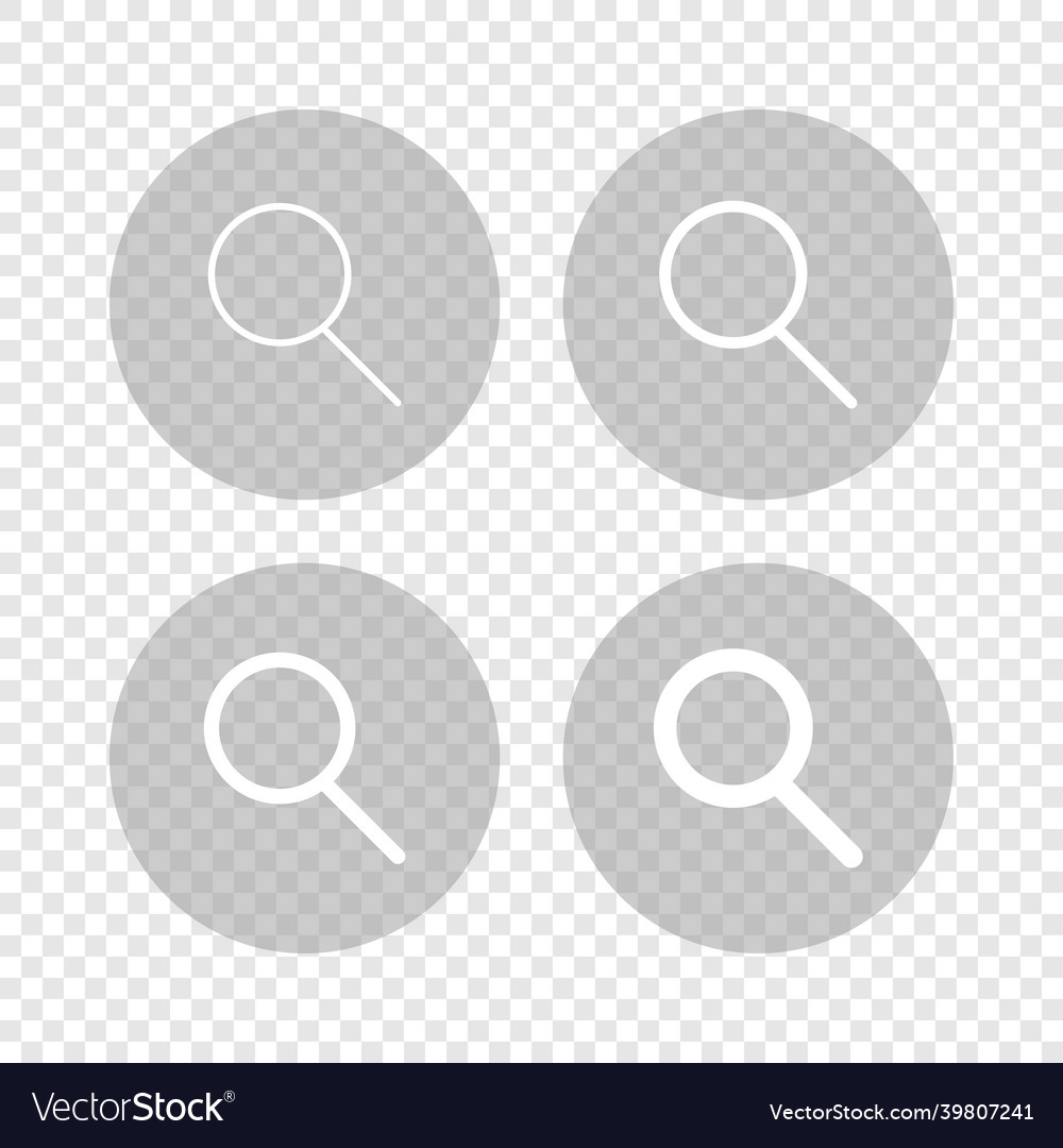 Simple magnifier icon on transparent background