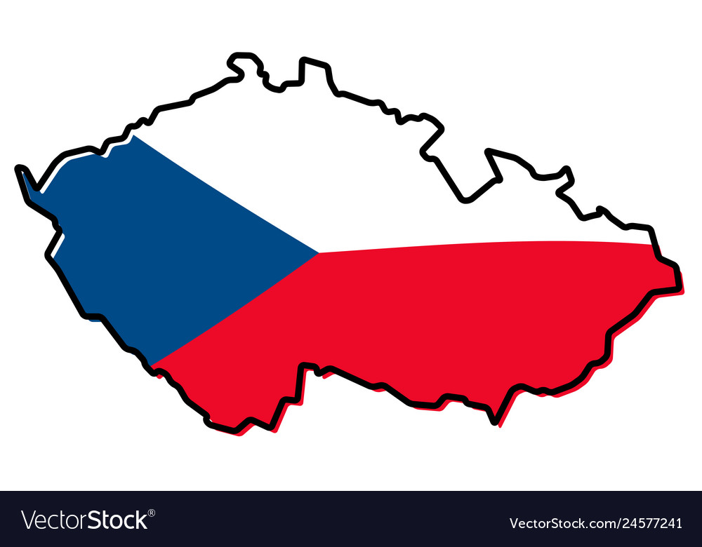 Simplified map of czechia czech republic outline Vector Image