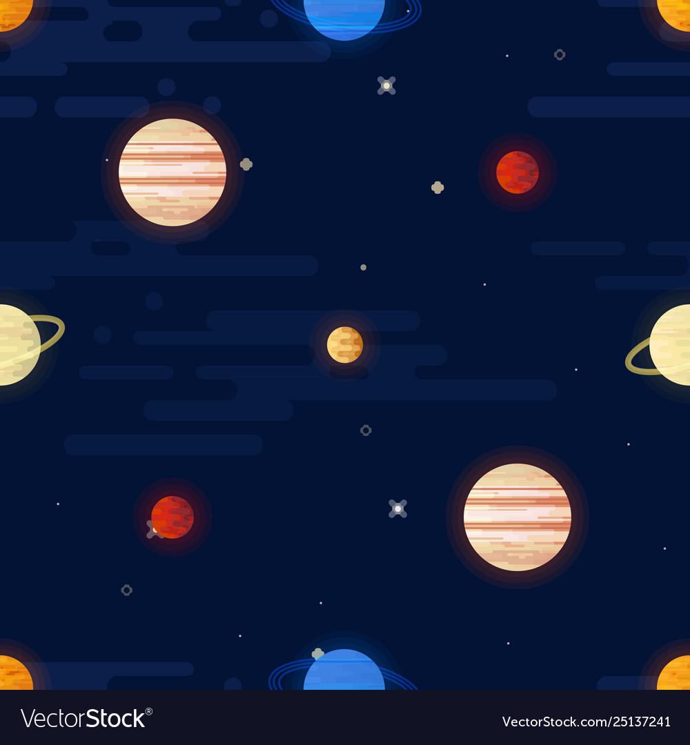 Space print seamless pattern different vector image Space print seamless pattern different
