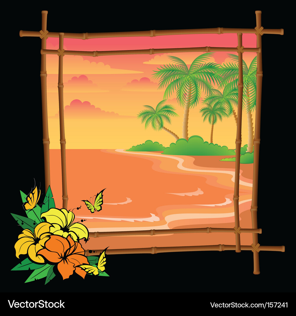 Tropical frame Royalty Free Vector Image - VectorStock