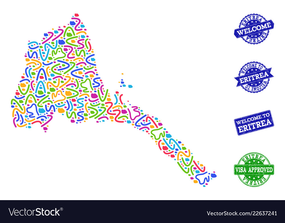 Welcome composition of mosaic map eritrea vector image Welcome composition of mosaic map eritrea