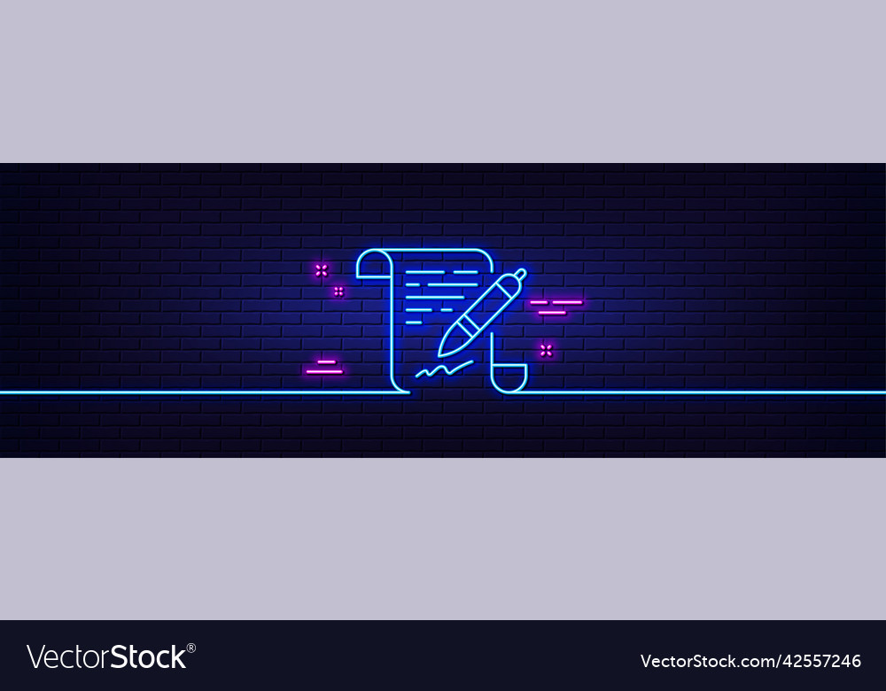 Agreement document line icon contract file