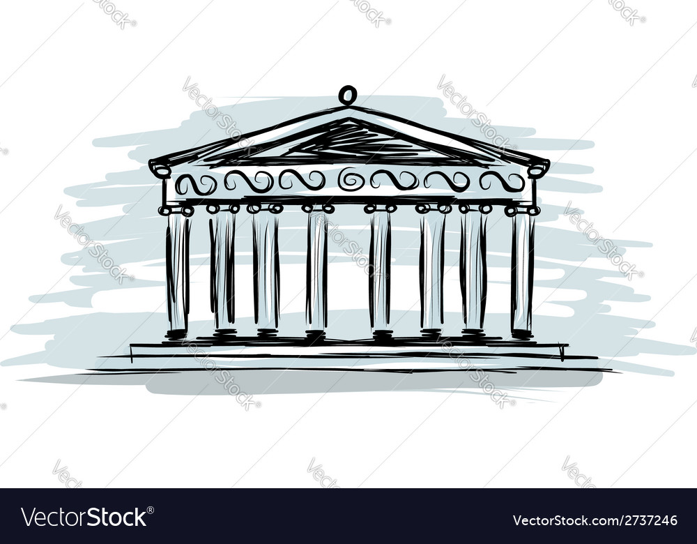 Classical Building Sketch - Columns