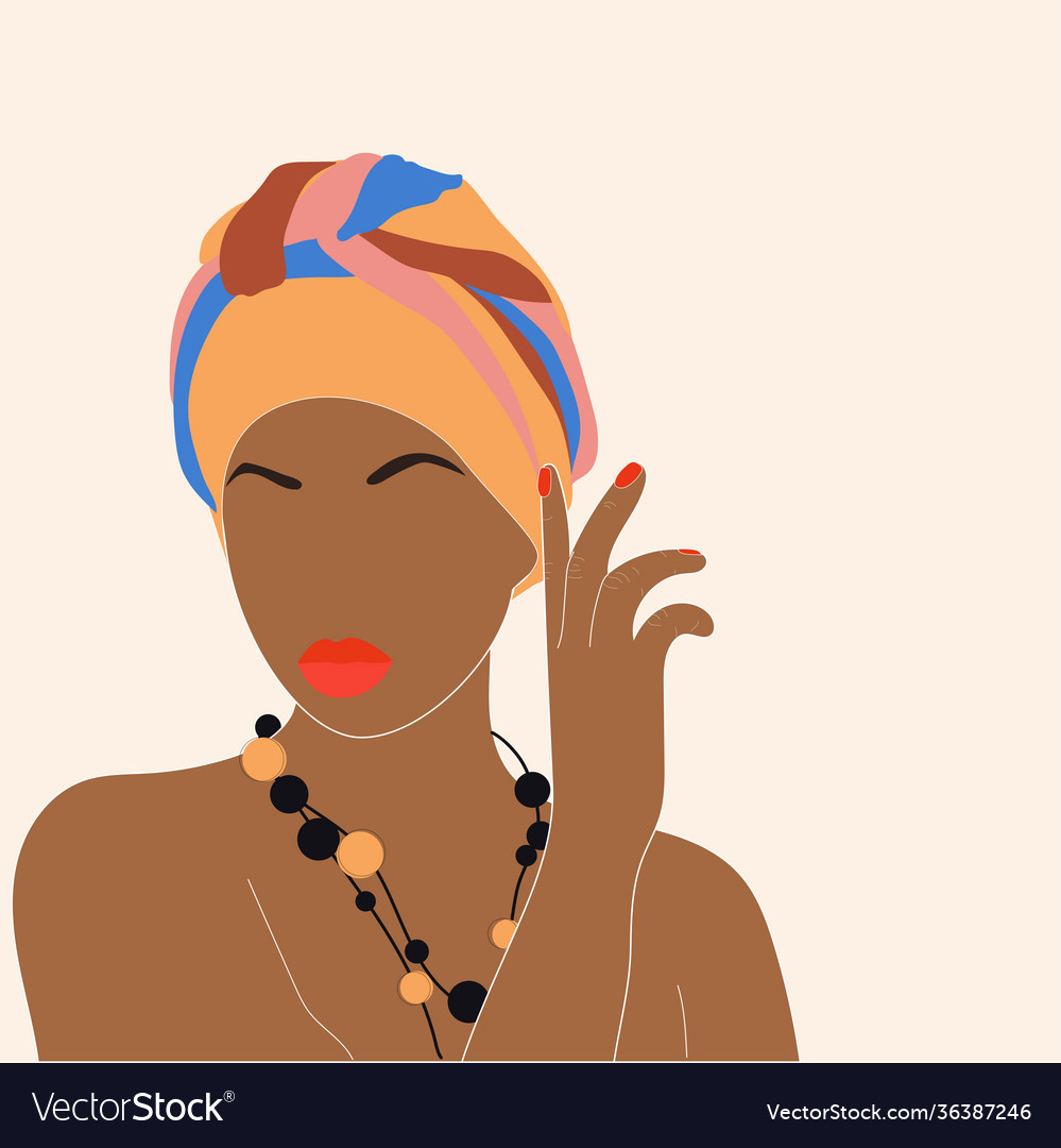 Contemporary portrait african woman Royalty Free Vector