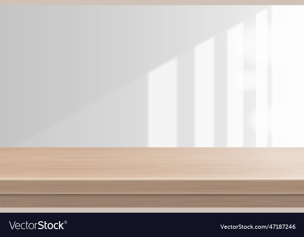 Empty wooden table front view Royalty Free Vector Image