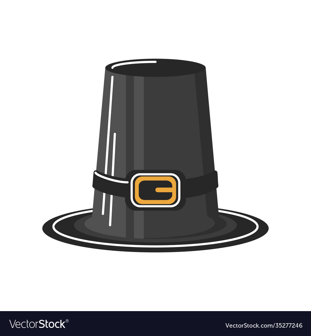 Happy thanksgiving pilgrim hat traditional Vector Image