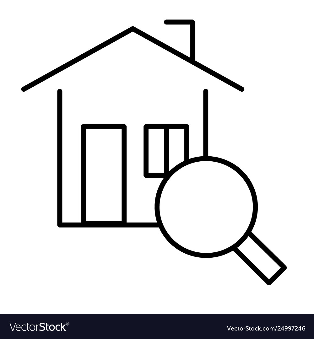 Home search thin line icon house searching