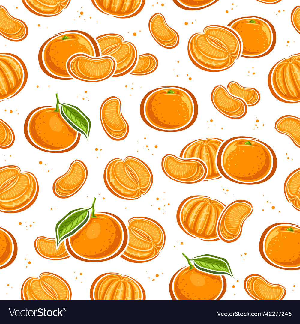 Mandarin seamless pattern