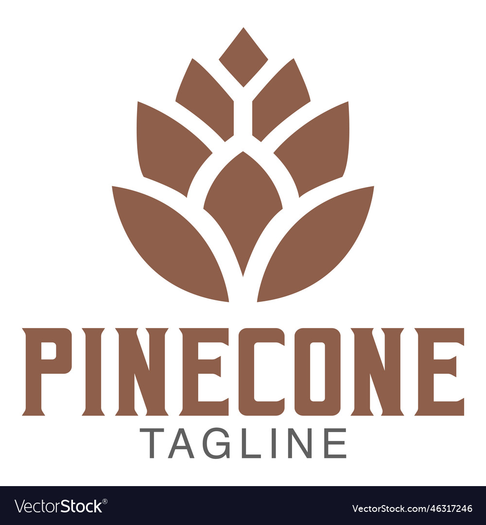 Modern simple pinecone logo design icon template Vector Image