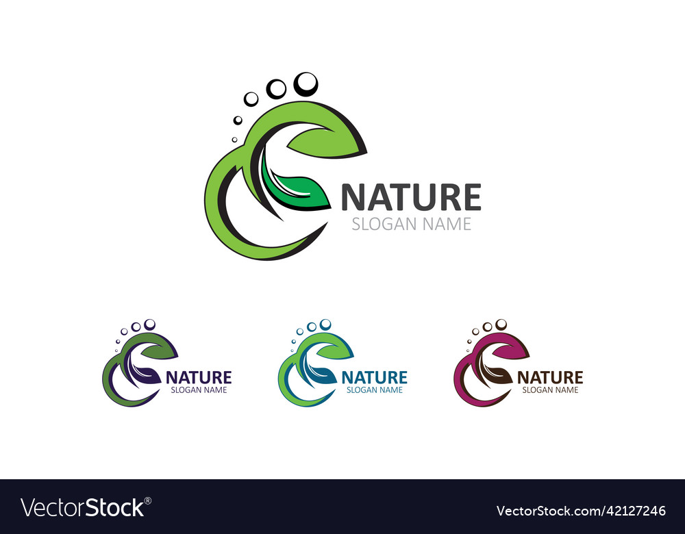 Natur-Logo-Bild grün tropische Blätter Design