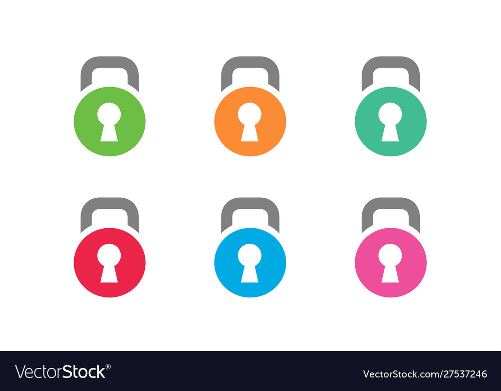 Padlock logo icon set lock symbol collection