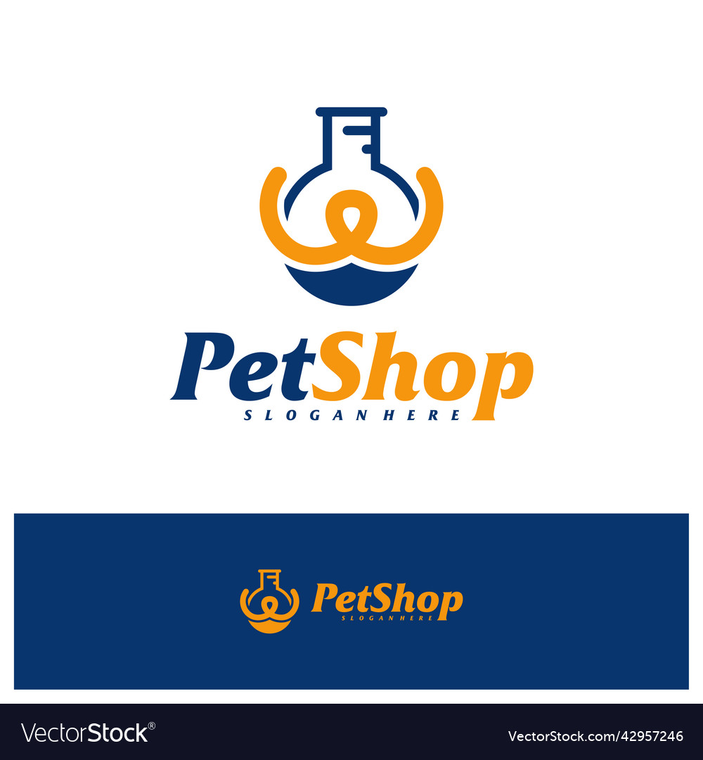 Pet lab logo design template concept