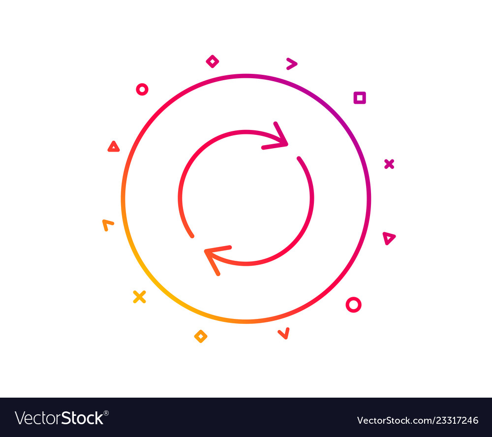 Refresh line icon rotation arrow sign