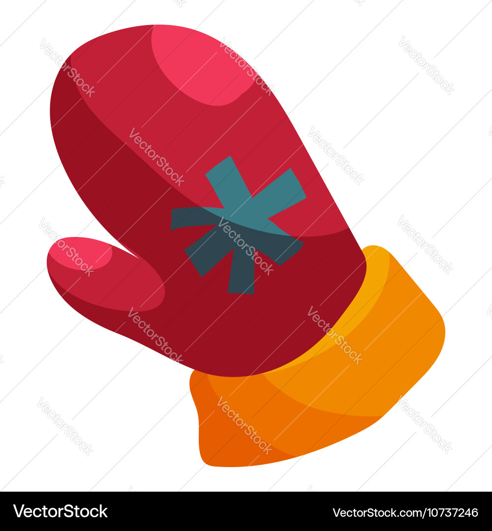 Santa Mitten Icon Cartoon Style Royalty Free Vector Image