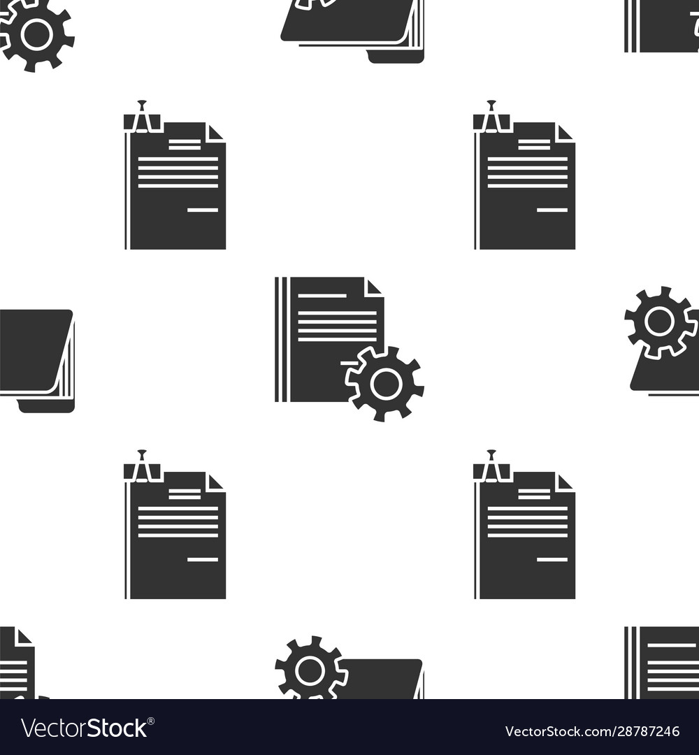 Set folder settings with gears document vector image Set folder settings with gears document