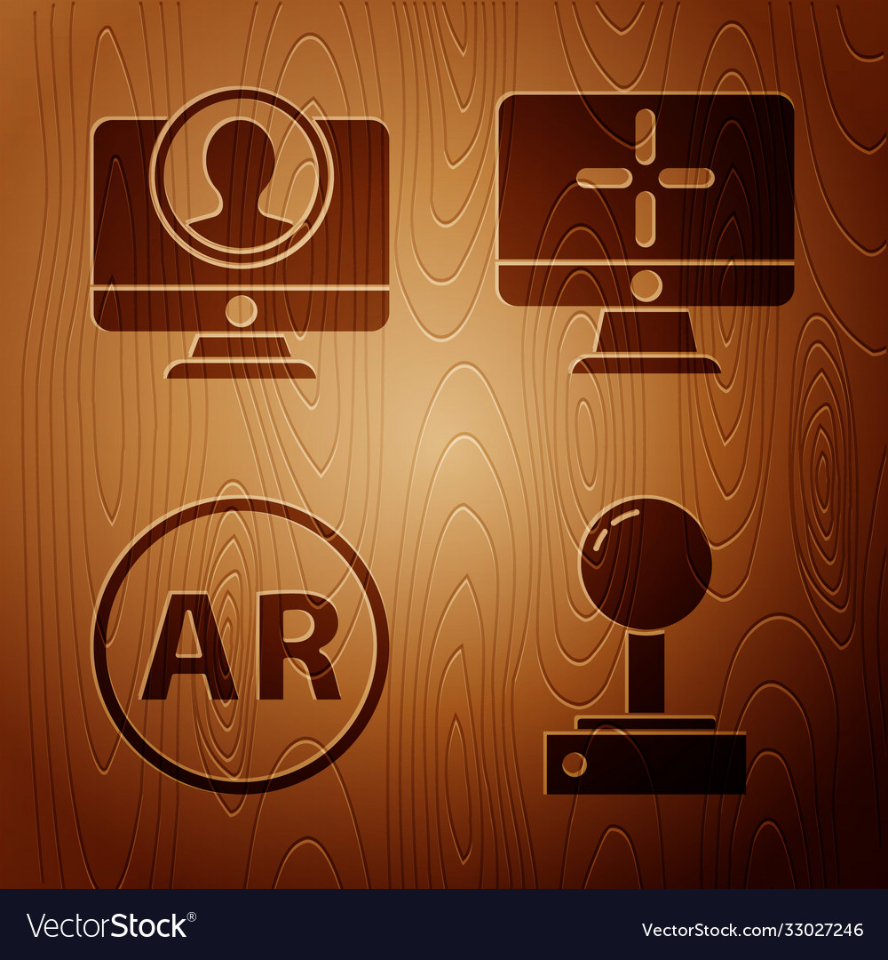 Set joystick for arcade machine create account vector image Set joystick for arcade machine create account