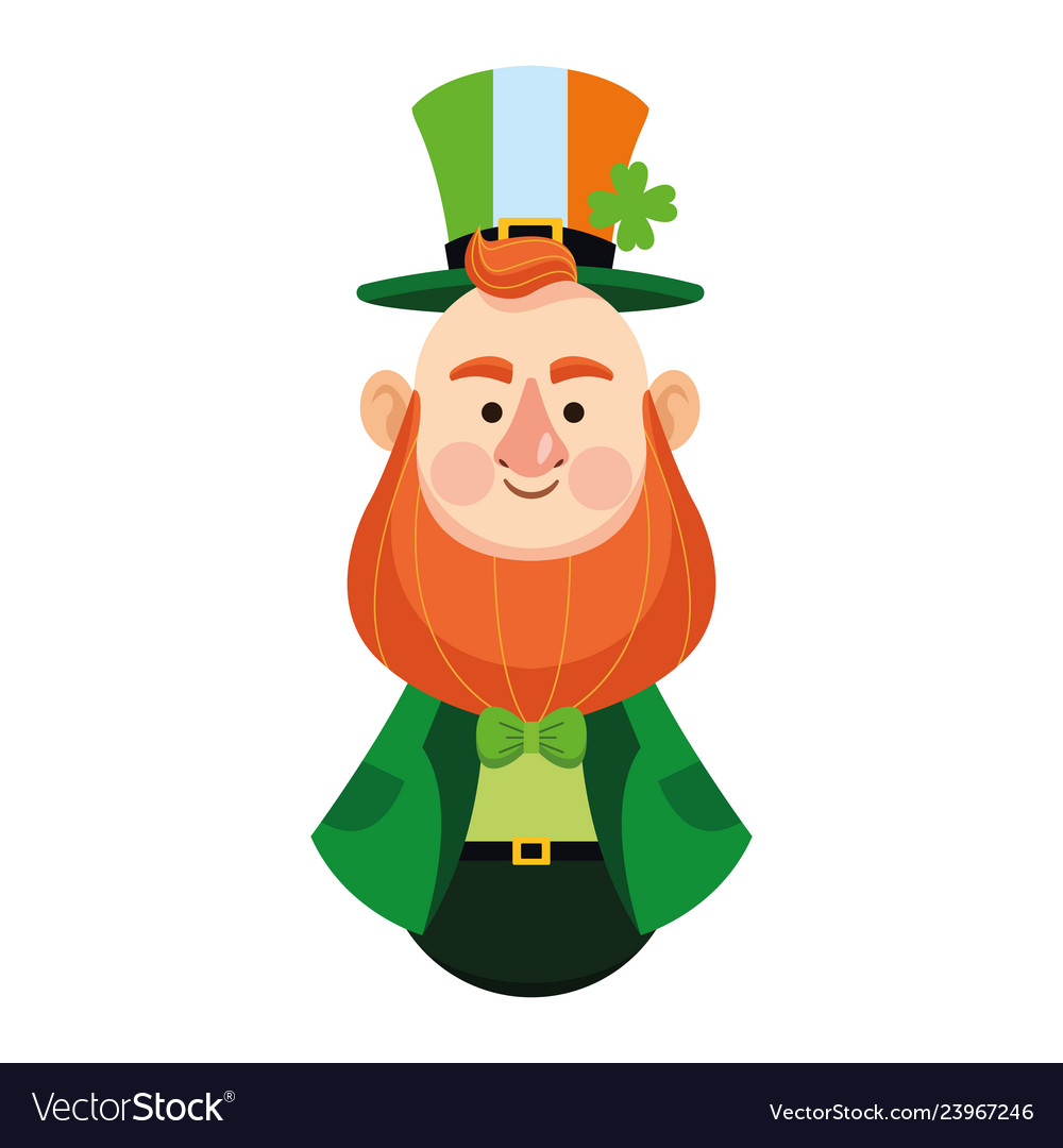 St patricks elf cartoon Royalty Free Vector Image