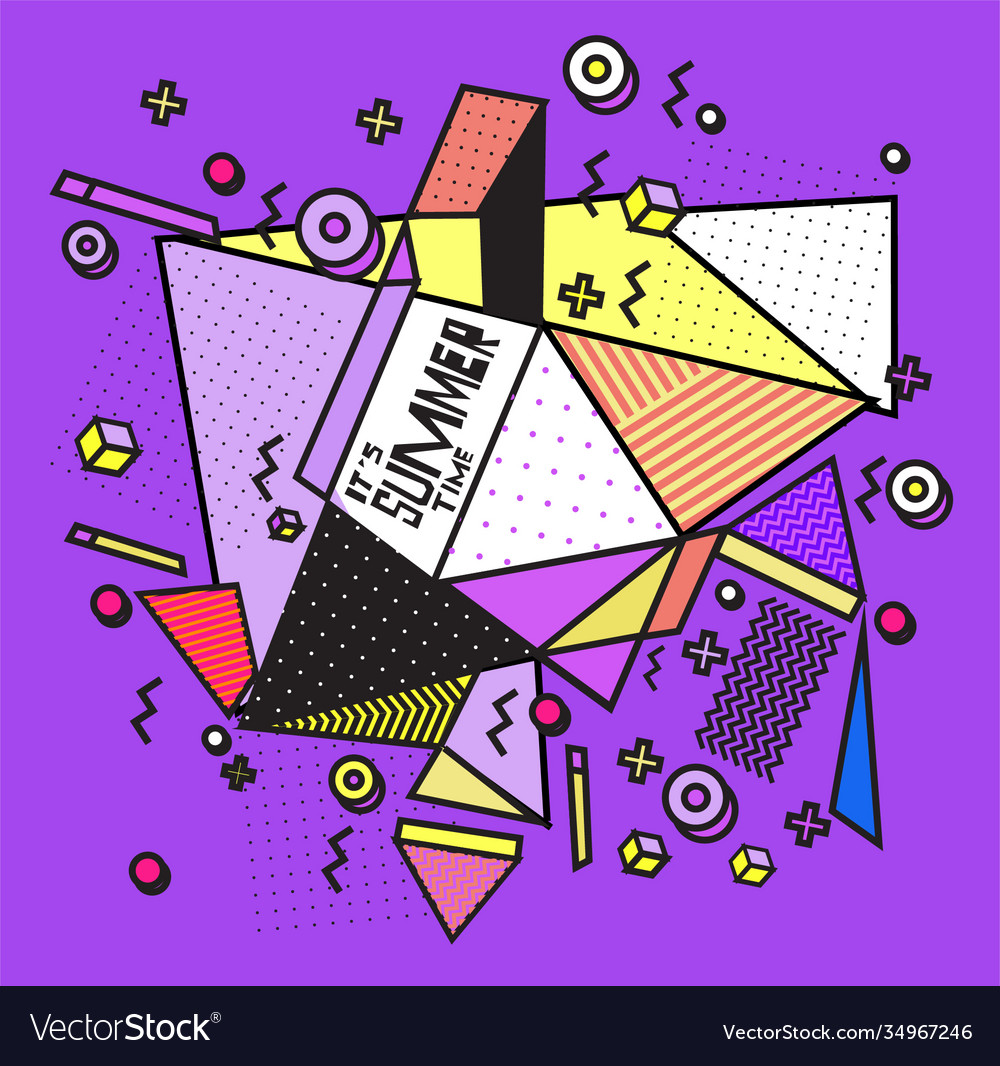 Triangle geometric forms for summer design event vector image Triangle geometric forms for summer design event
