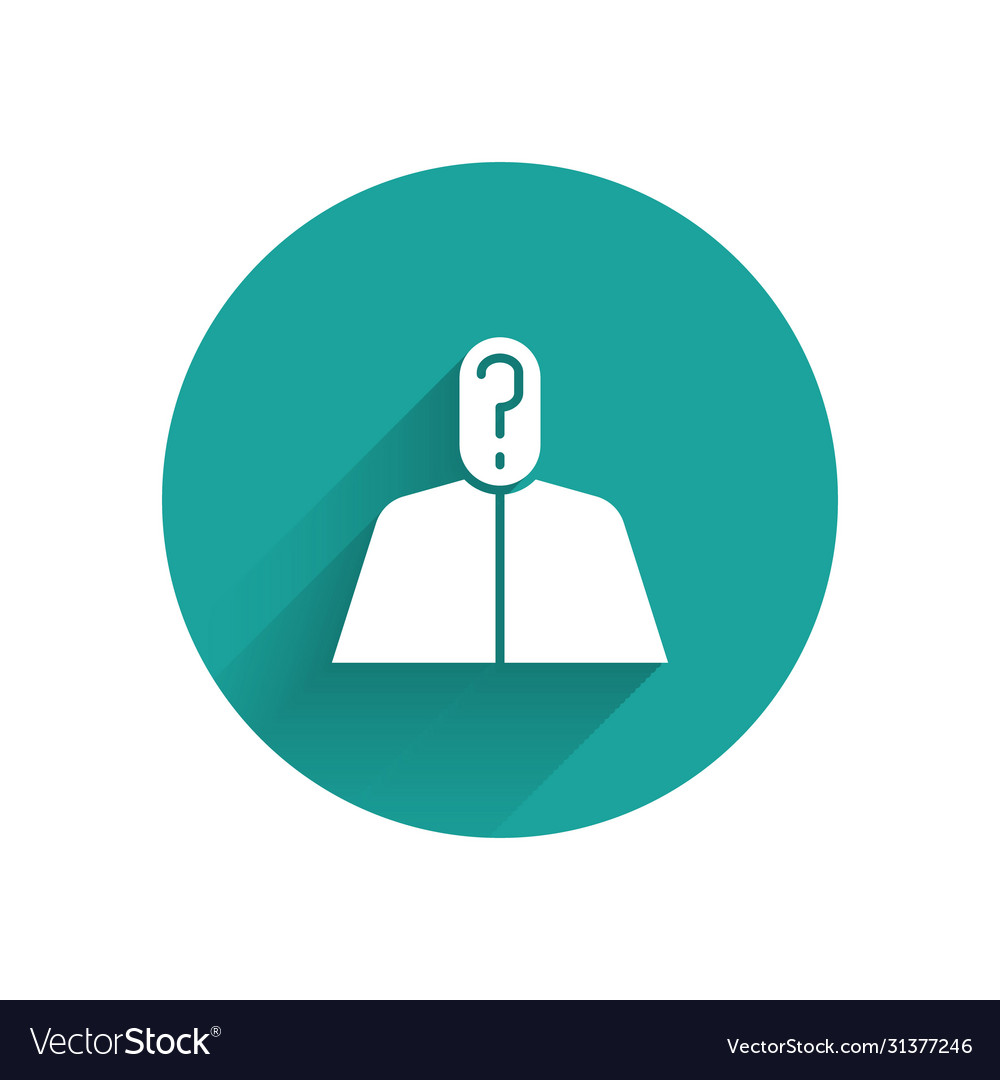 White anonymous man with question mark icon vector image White anonymous man with question mark icon