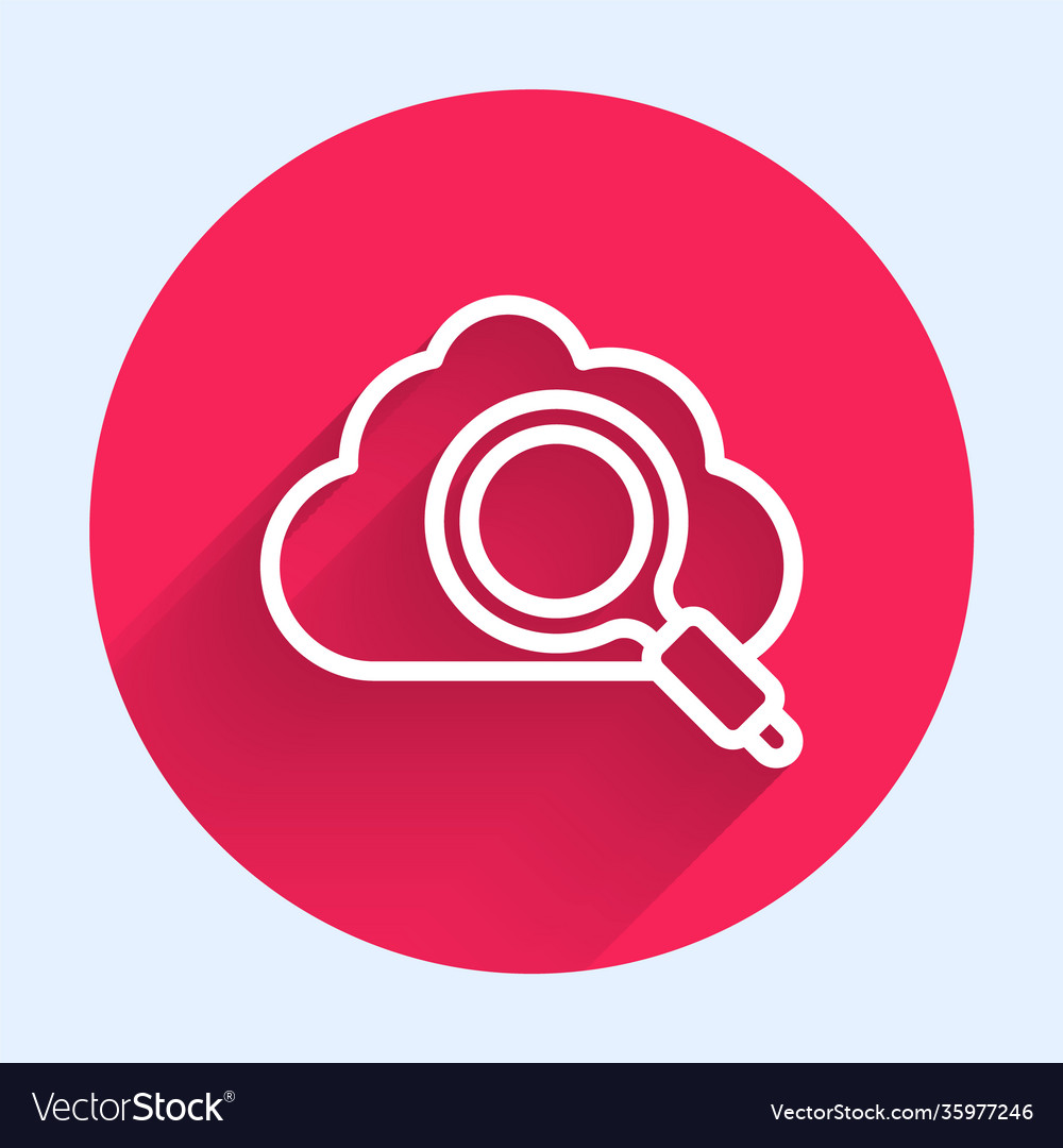 White line search cloud computing icon isolated Vector Image White line search cloud computing icon isolated