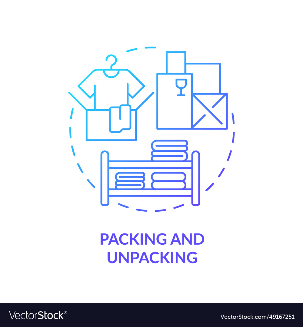 2d simple thin linear packing and unpacking vector image 2d simple thin linear packing and unpacking