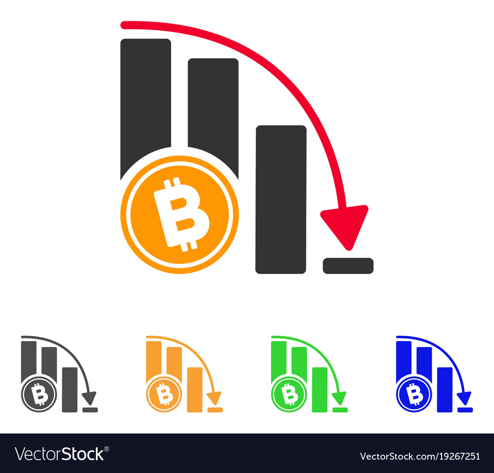 Bitcoin falling acceleration chart icon