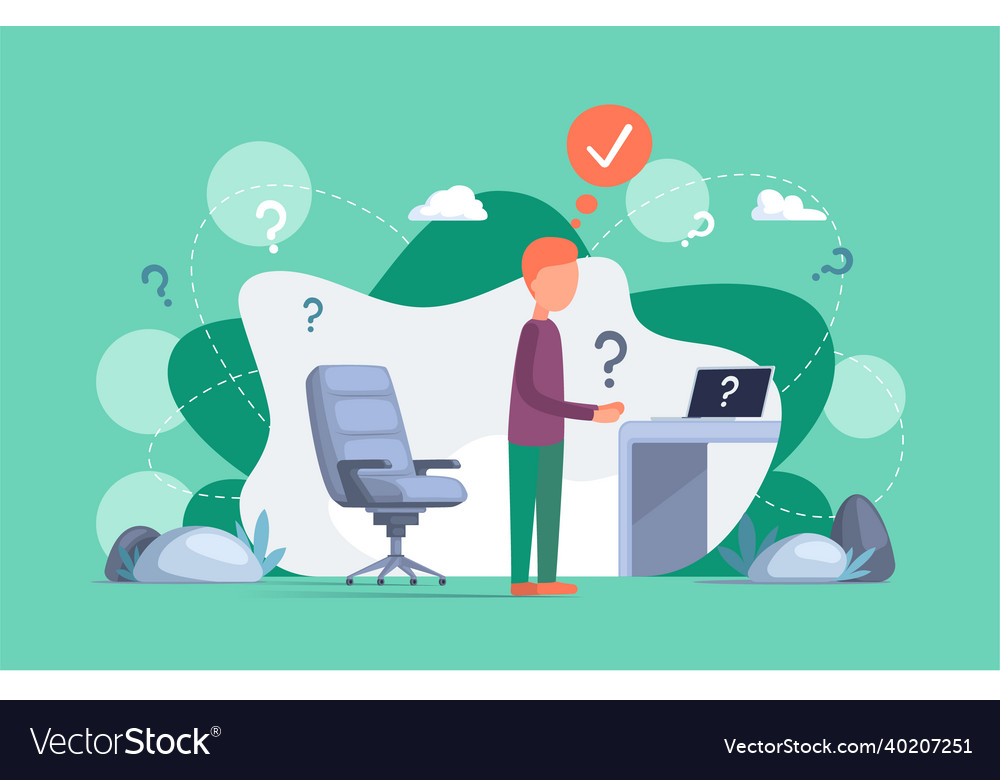 Businessman solving question problem solution vector image Businessman solving question problem solution