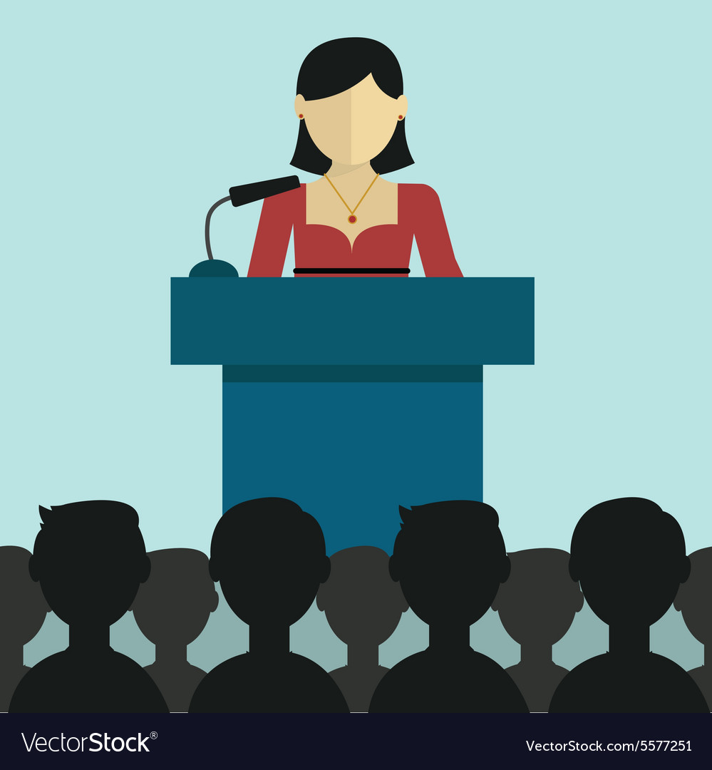 Businesswoman giving a presentation Royalty Free Vector