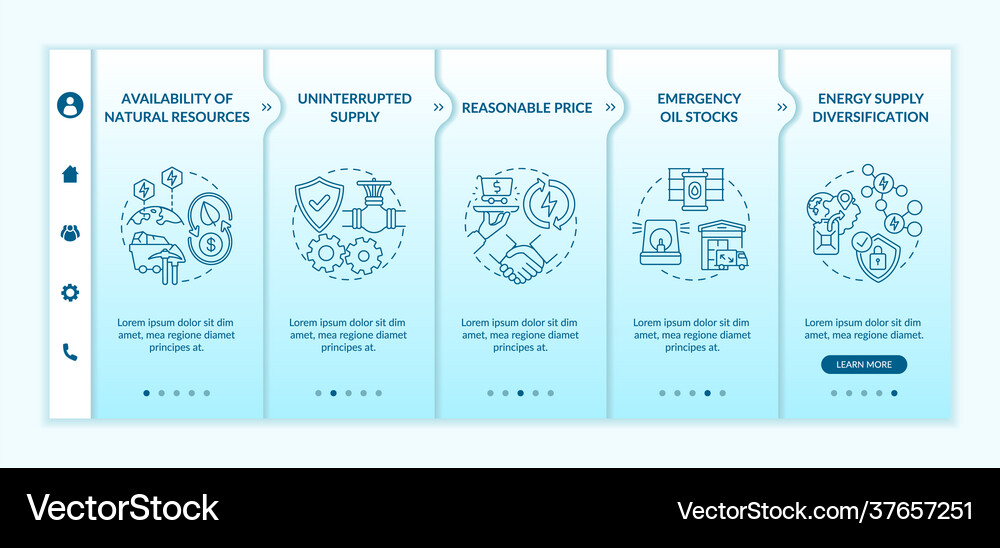 Energetic security elements onboarding template Vector Image