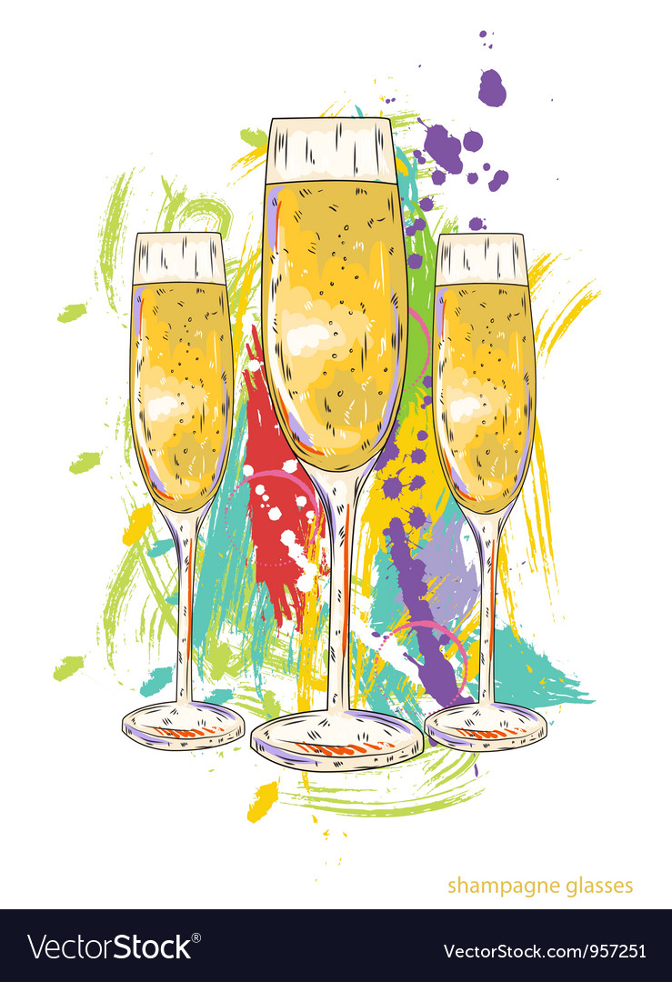бокал шампанского арт. шампанское нарисованное. шампанское бокалы вектор. бокалы шампанского мультяшные. фужер на прозрачном фоне.