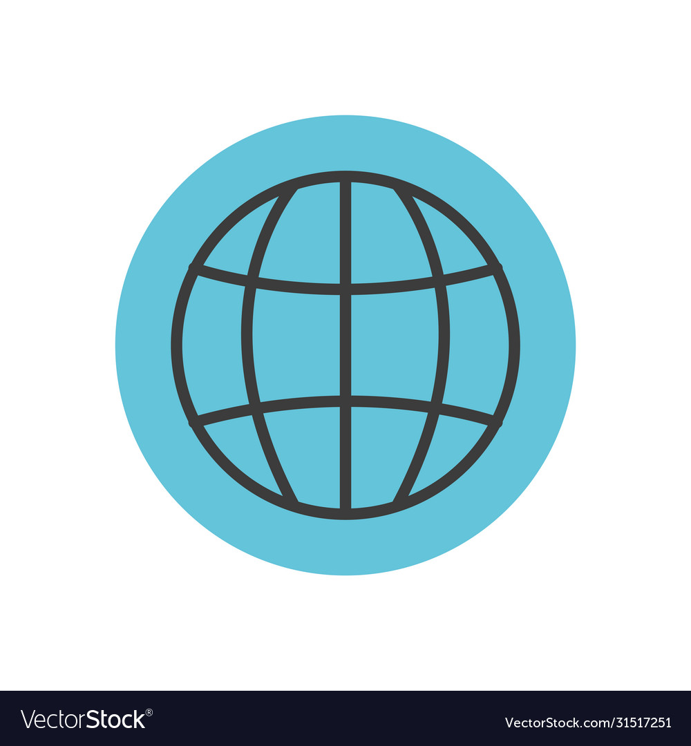 Global sphere icon block line style