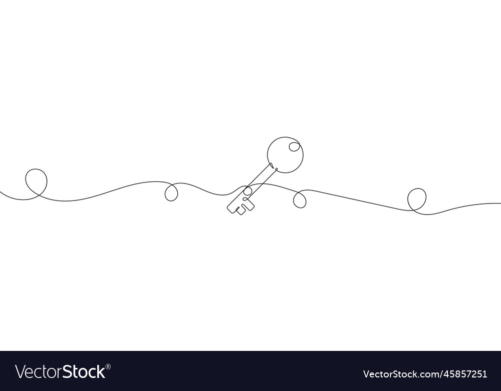Key line background one continuous drawing vector image Key line background one continuous drawing