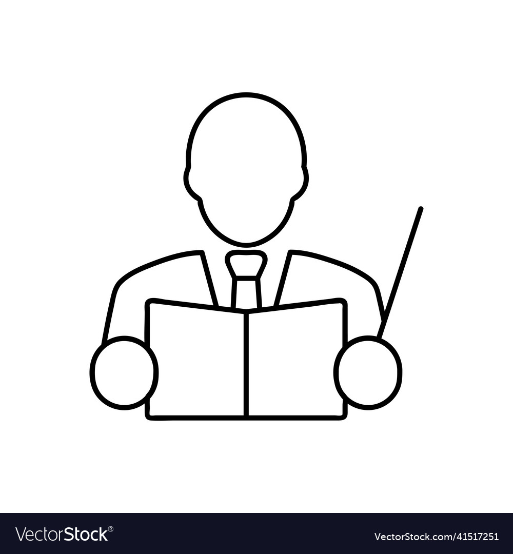 Man reading book icon thin line for web vector image Man reading book icon thin line for web