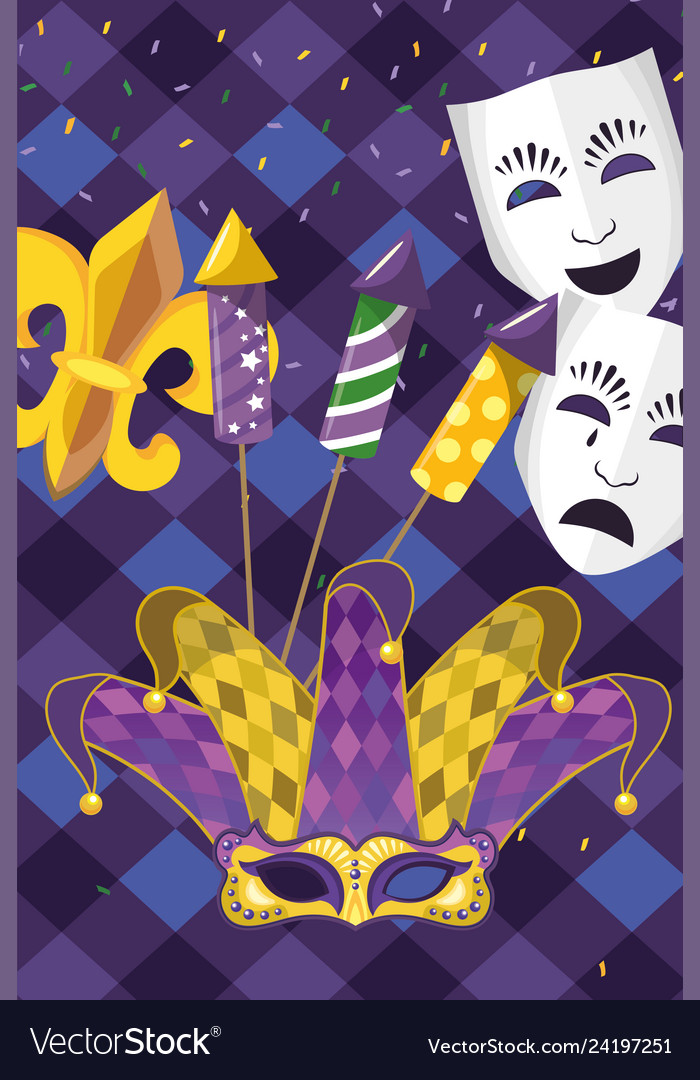 Mardi gras elements Royalty Free Vector Image - VectorStock