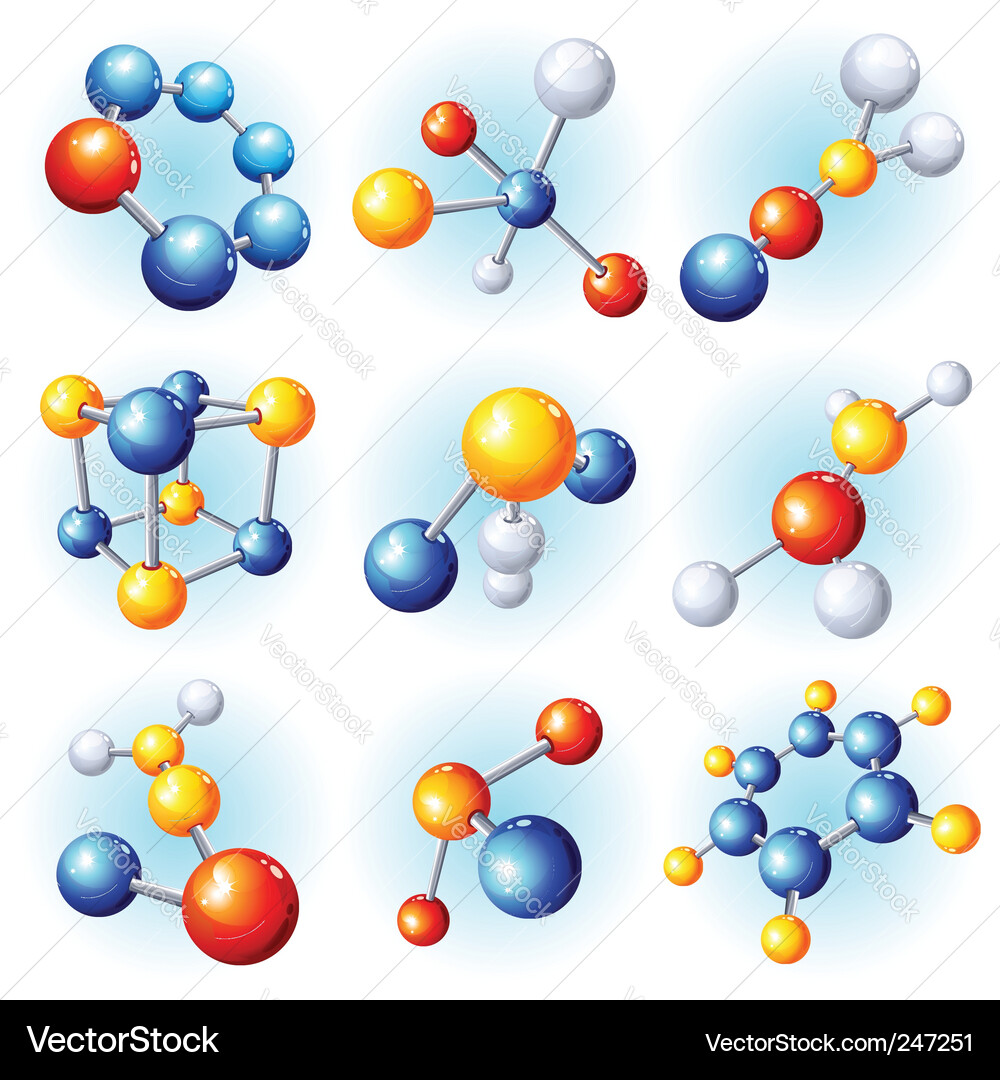 Molecule icons Royalty Free Vector Image - VectorStock