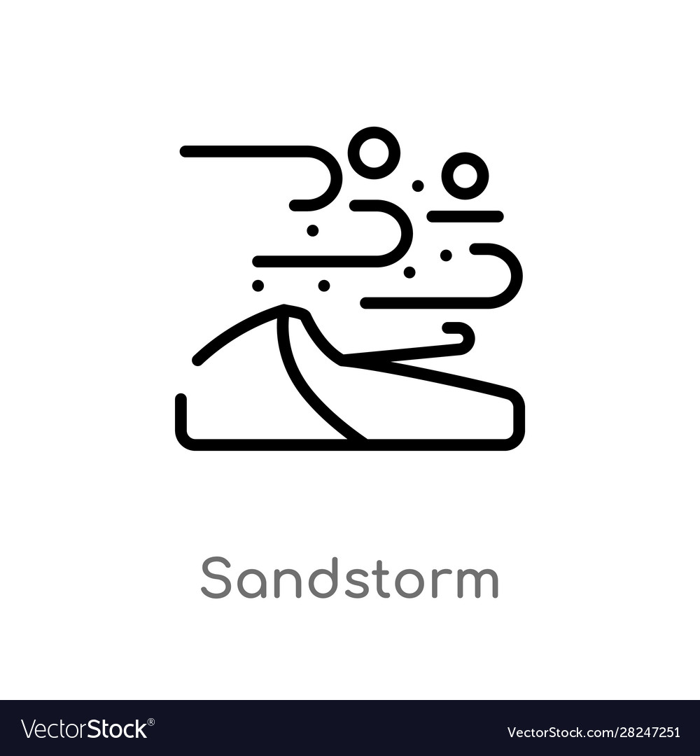 Outline sandstorm icon isolated black simple line Vector Image