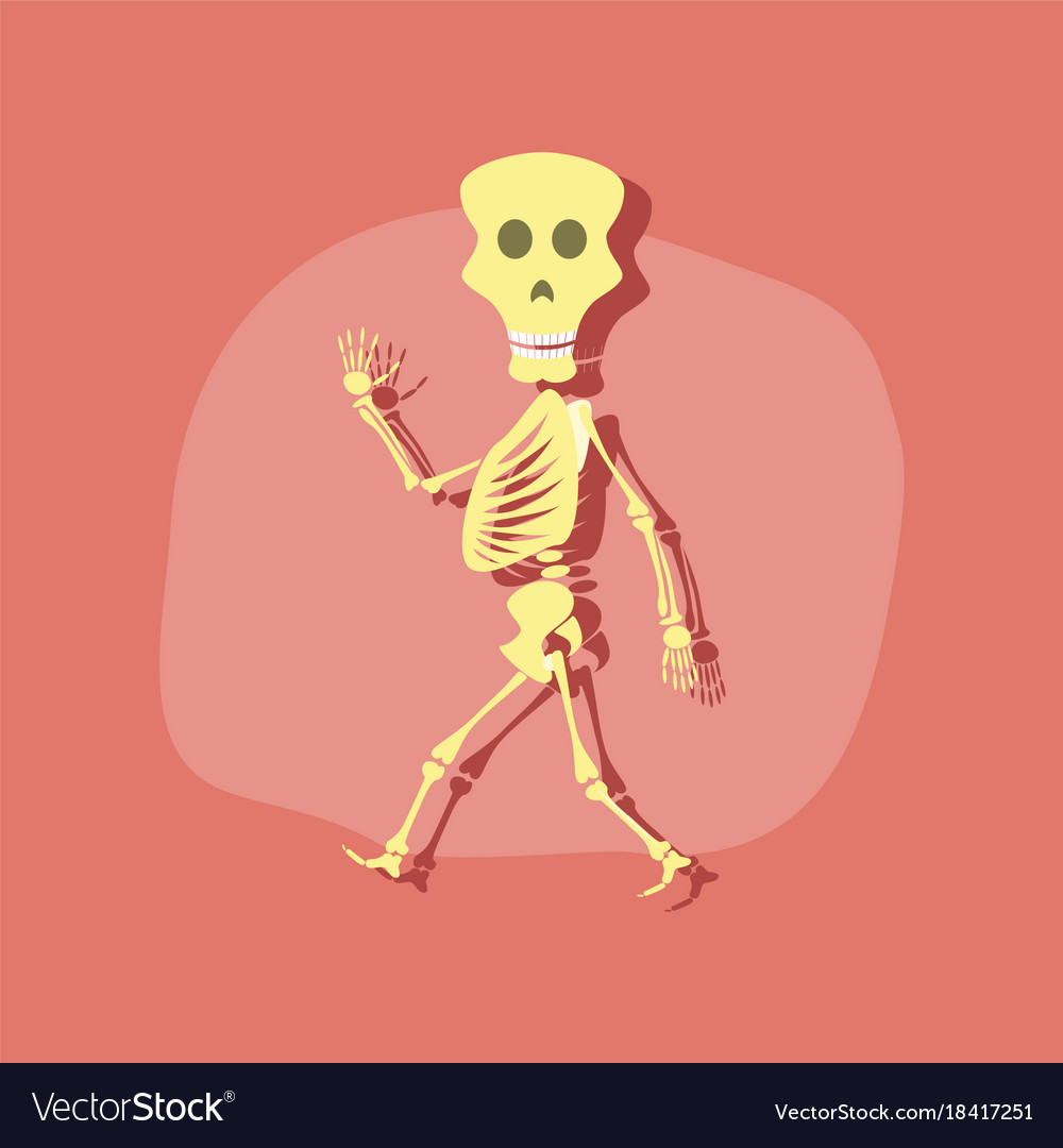 Paper sticker on stylish background skeleton