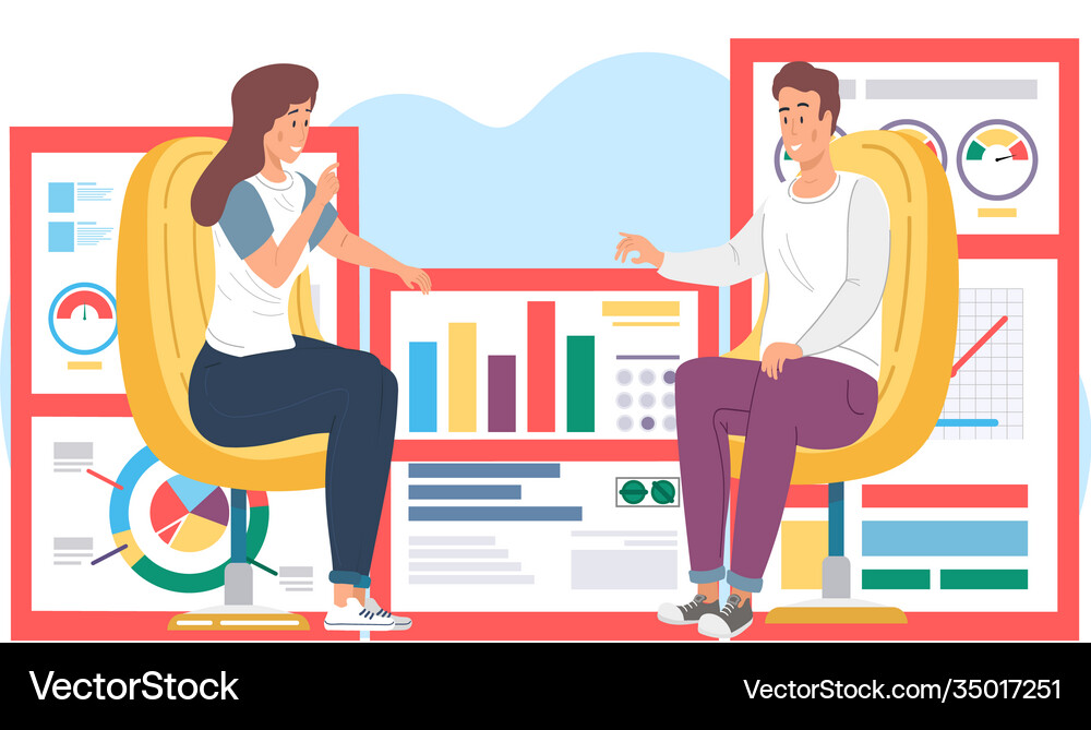 People communicate solve business development Vector Image