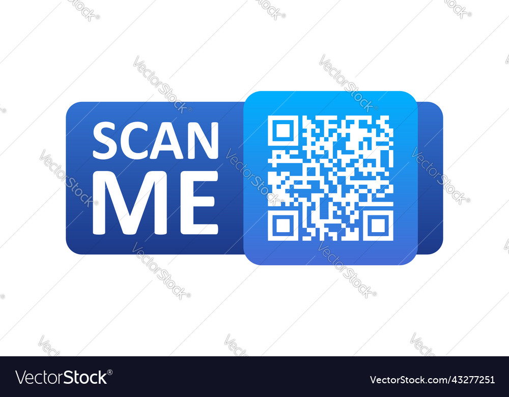 Qr code scan icon in flat style barcode