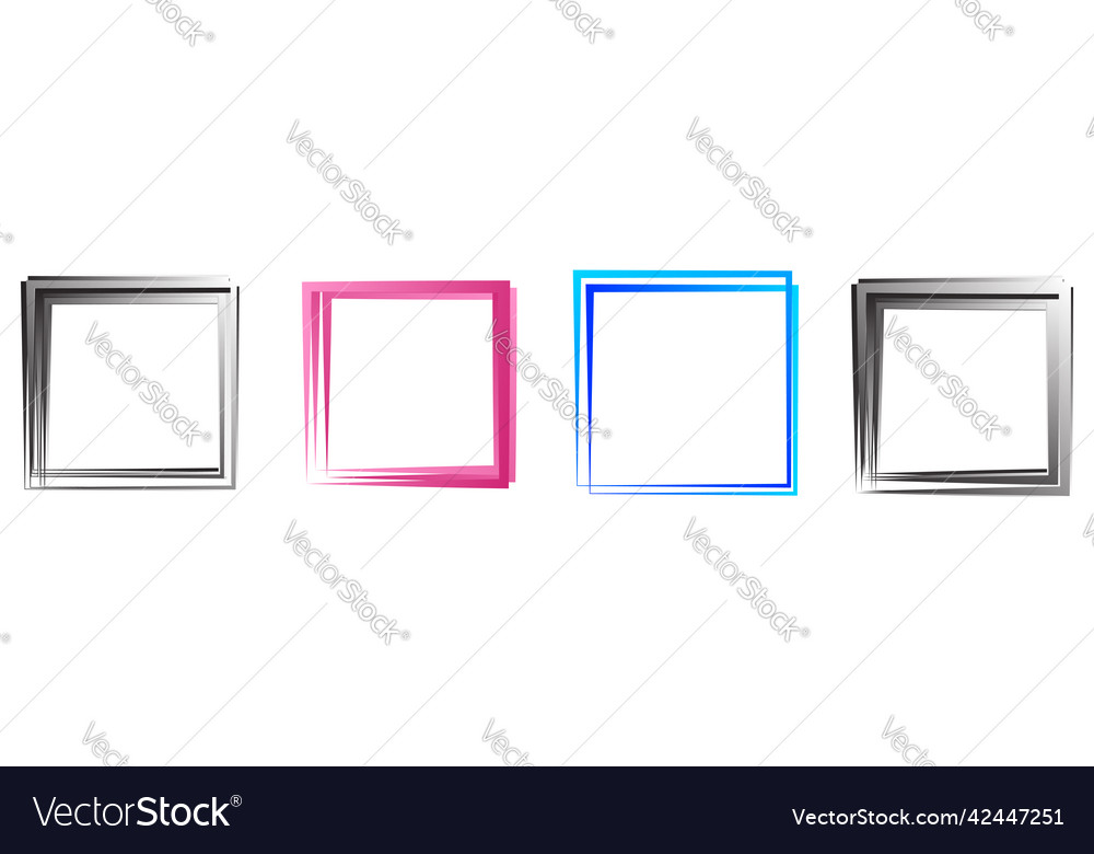 Random square contour frame border element
