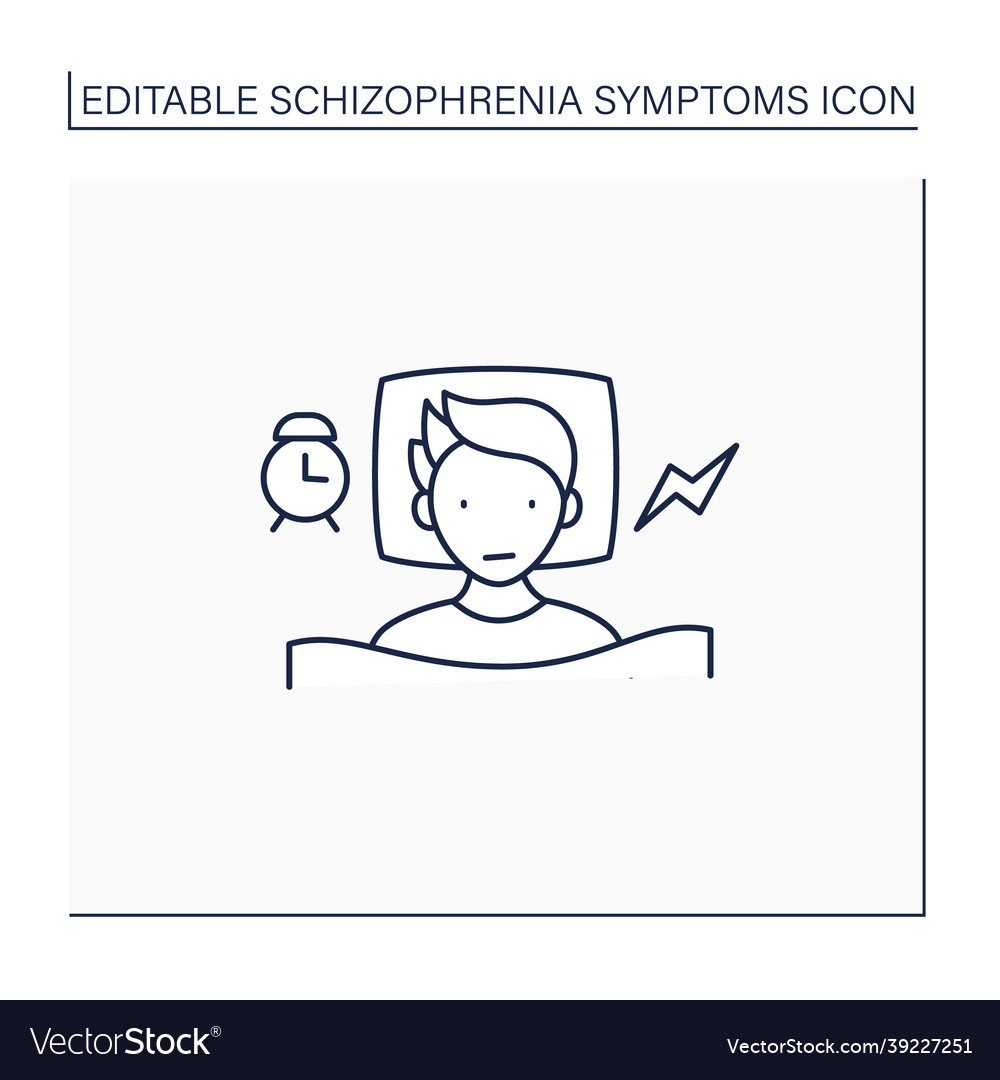 Schizophrenia symptoms line icon vector image Schizophrenia symptoms line icon