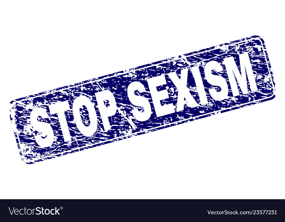 Scratched stop sexism framed rounded rectangle