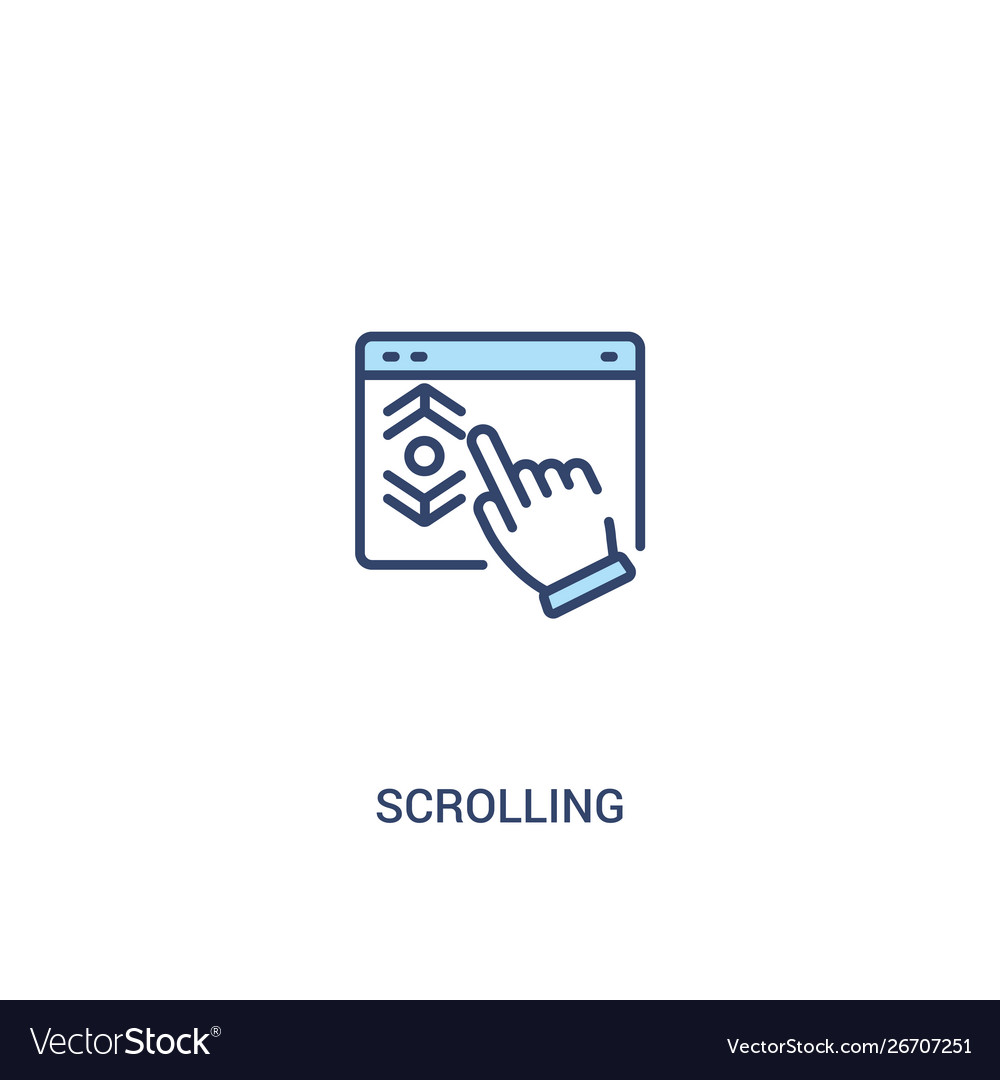 Scrolling concept 2 colored icon simple line