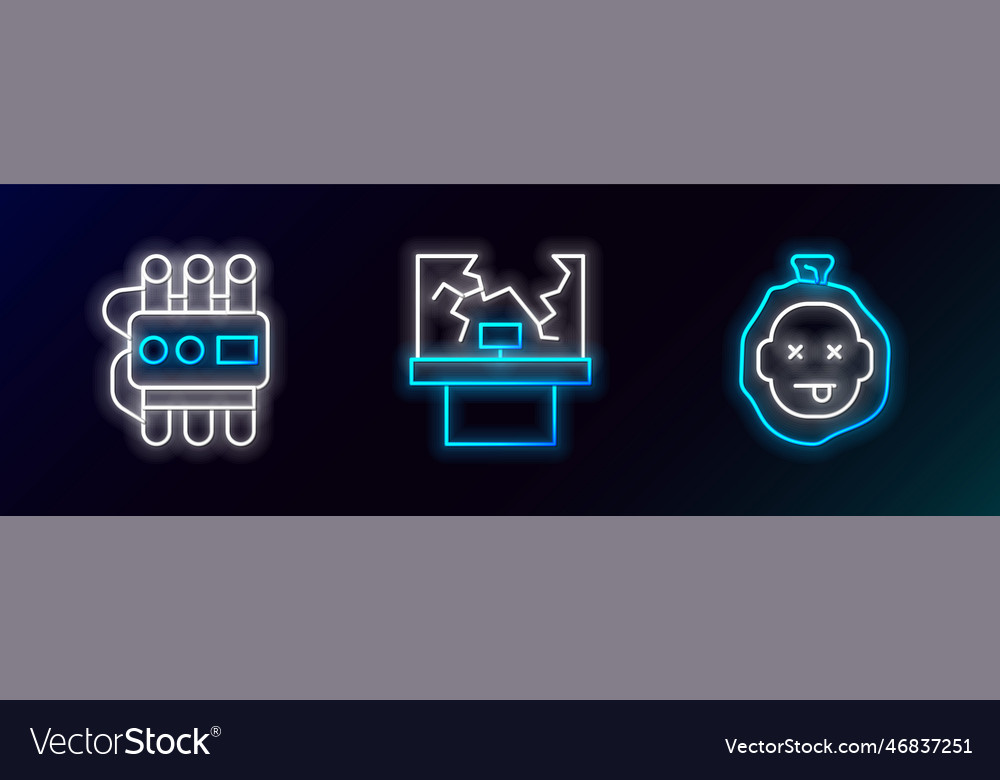 Set line murder dynamite and timer clock Vector Image Set line murder dynamite and timer clock