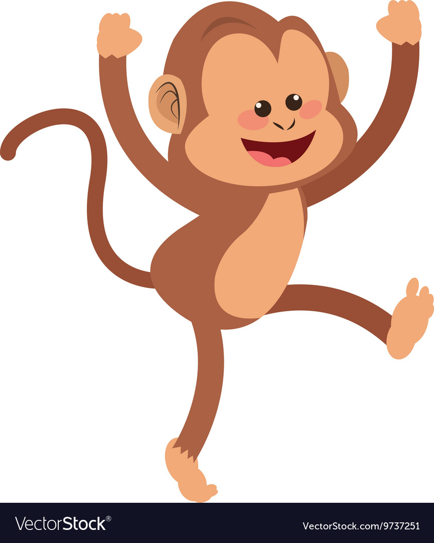 Smiling monkey cartoon icon Royalty Free Vector Image