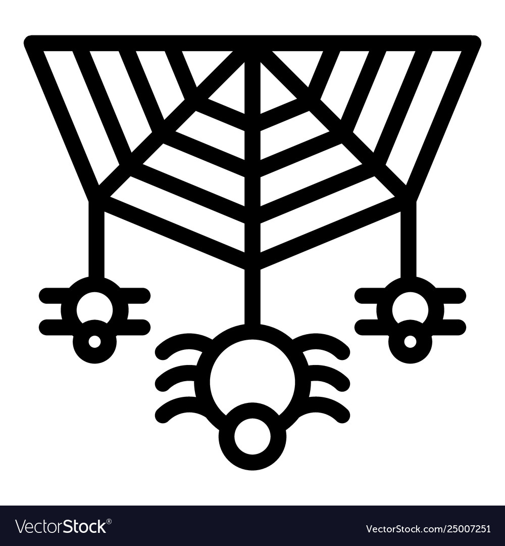 Spider on web line icon cobweb vector image Spider on web line icon cobweb